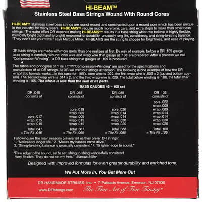 DR Strings MR5-45 Hi-Beam - Stainless Steel Round Core 5 String, Medium, 45-125 image 2