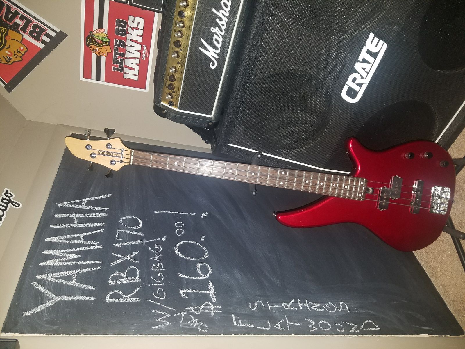 Yamaha RBX170 4-String Bass Guitar Metallic Red | Reverb