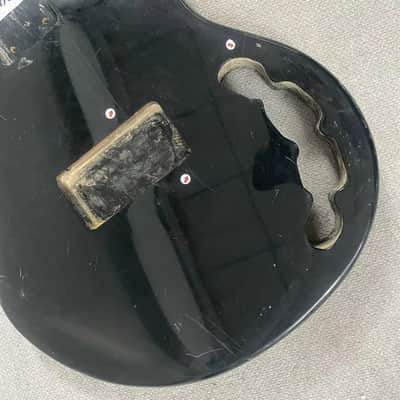 Black Basswood Solid StingRay Style Bass Body image 3