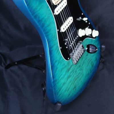 Fender  American Showcase QMT Stratocaster FSR 2020 Aqua Marine Metallic w/ HSC image 4