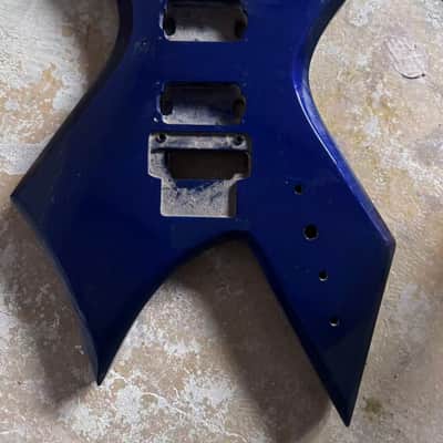 Metallic Blue HH Warlock Style Guitar Body image 1