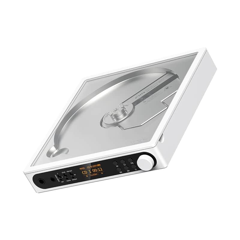 FiiO DM15 Portable Stereo CD Player with True 24Bit R2R DAC, 1150mW+1150mW High-Power Output, aptX Adaptive Bluetooth Transmitter, 24 Sound Presets, USB/CD HiFi Audio, HD Display (White) image 1