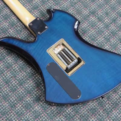 1994 B.C. Rich N.J. Series Mockingbird Blue Flame! w/BC Rich hardshell case image 3
