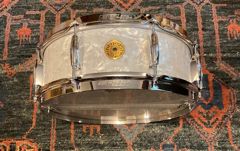 Gretsch USA Broadkaster 5x14 Snare Drum - 60s White Marine image 1