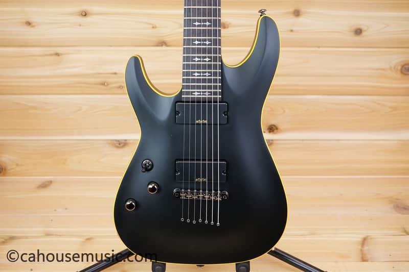 Schecter Demon-7 Left-Handed - Aged Black Satin image 1