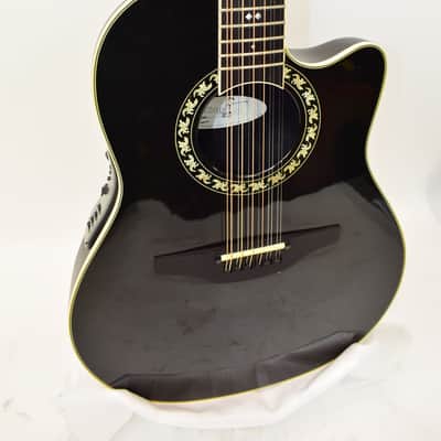 2003 Ovation 1866 Legend 12-String Acoustic Electric Guitar, Black w/ Case image 3