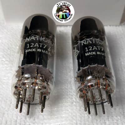 1960's National 12AT7 6201 ECC81 Triple Mica Long Black Ribbed Plate "Super Strong Match Pair Tubes" 7000+ of 5500 = 120% The Best Sounding 12AT7 & Extremely Rare For Guitar Bass & Hi Fi Amps! #59 image 2