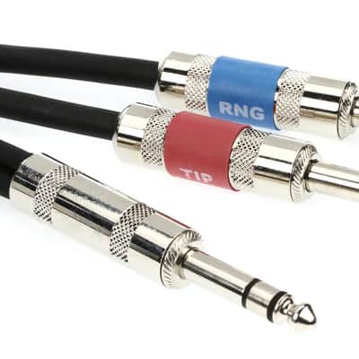 Pro Co IPBQ2Q-3 1/4-inch TRS Male to Dual 1/4-inch TS Male Insert Cable - 3 foot image 1