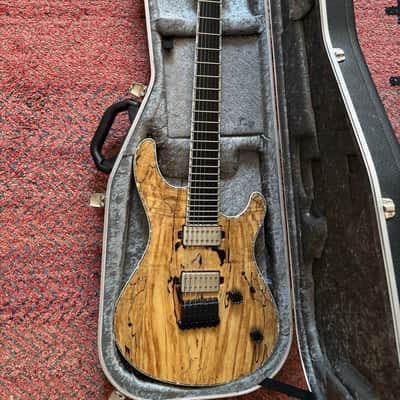 Mayones Regius 7 Spalted Maple 4a Trans Natural Satin 2018 - Trans Natural Satin image 1