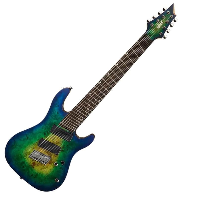 Cort KX508 8-String Multi-Scale Electric Guitar in Mariana Blue Burst image 1