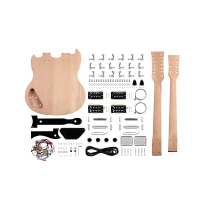 Diy Electric Guitar Kit Double Neck Guitar Kits Beginner Kits 12 String Right Handed With Mahogany Body Mahogany Neck Rosewood Fingerboard Chrome Hardware Build Your Own Guitar. image 2