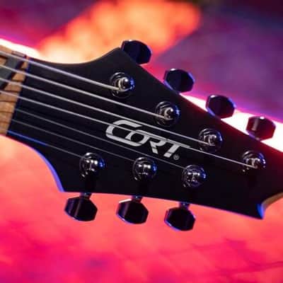 Cort KX307MS Open Pore Black Multi Scale 7 String Electric Guitar image 7