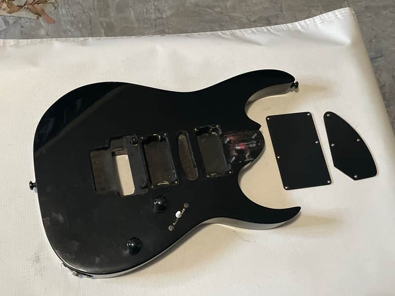 1994 Korean Ibanez RG470 Black Basswood Guitar Body Floyd Ready image 1
