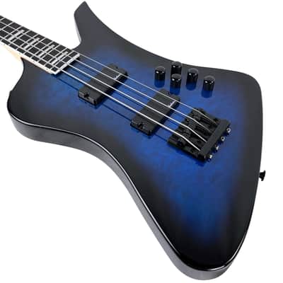 Jackson JS Kelly Bird JS3Q Bass Guitar Transparent Blue Burst (Used) image 6