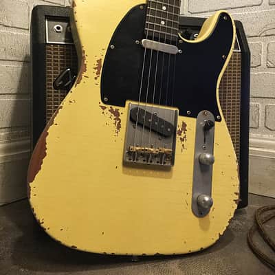USA Relic Tele Style Electric Guitar Road Worn Yellow Nitro by Nate's Relic Guitars image 1