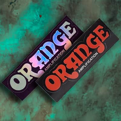 ORANGE AMPLIFICATION HOLOGRAPHIC STICKER SET INSANELY RARE LIMITED EDITION AMPLIFIERS AMP CASE CANDY BUMPER STICKERS DECAL AMPLIFIER FREE SHIPPING! image 1