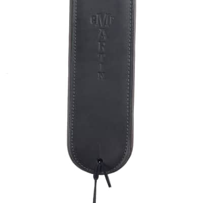 Martin Premium Rolled Leather Guitar Strap Black image 3