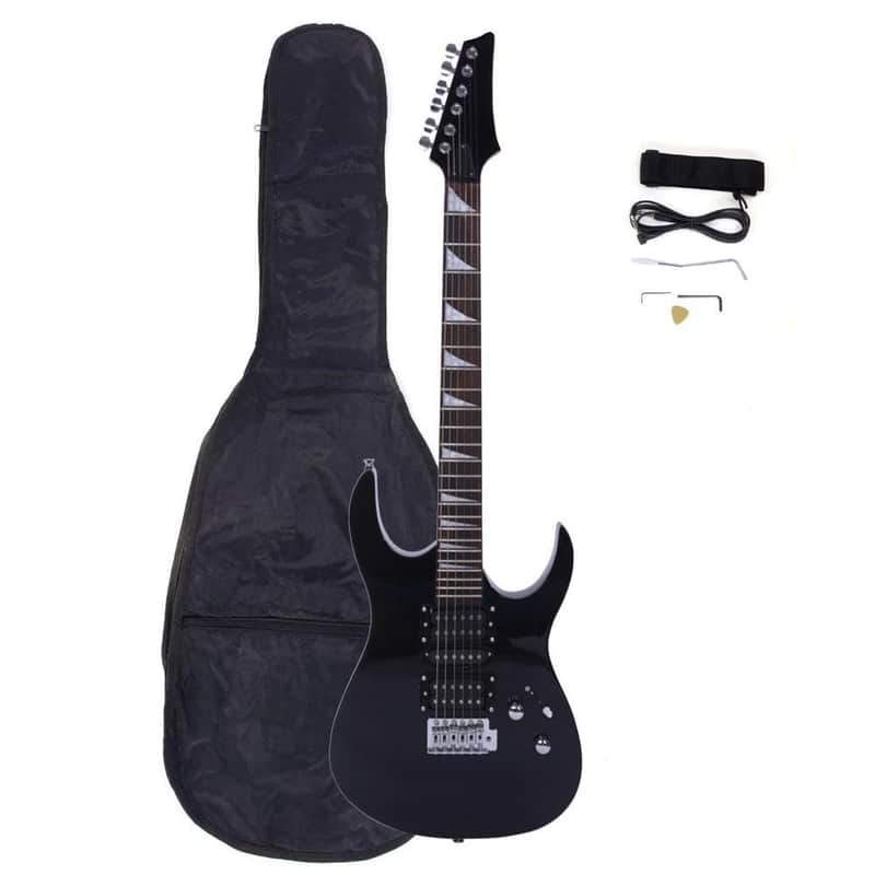 Cxxss Black Flame Type Maple Wood 24 Frets Beginner Electric Guitar Set image 1