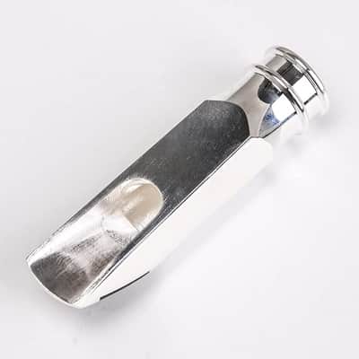 Silver Metal JAZZ Bb Soprano Saxophone 6# Mouthpiece with Leather Clip image 3