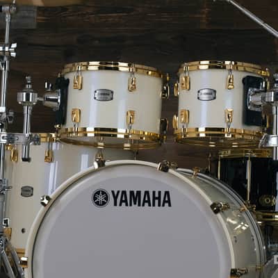 YAMAHA PHOENIX PHX 6 PIECE DRUM KIT, POLAR WHITE WITH GOLD FITTINGS image 15