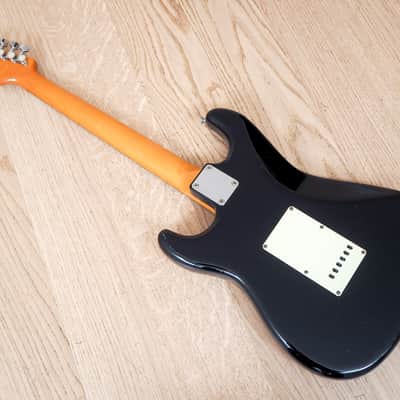 1986 Squier by Fender Stratocaster '62 Vintage Reissue Black Slab Board, Japan MIJ image 12