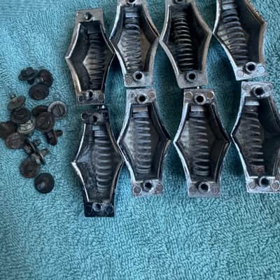 Fibes Lot of 8 Floor or Mounted Tom Bass Drum Lugs with 16 Mount Screws 70s - Chrome image 8