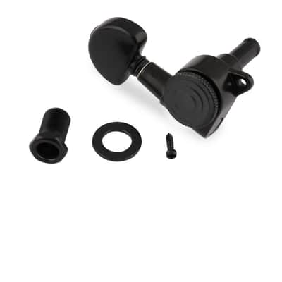 Locking Guitar String Tuning Pegs Tuning Keys Machine Heads Tuners 18:1 Gear Ratio 3L 3R for Electric Guitar or Folk Acoustic Guitar Parts Replacement Half Round Head Black. image 4