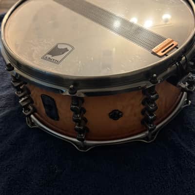 Mapex BPDLMH4650LPW Black Panther Versatus Russ Miller Signature 6.5x14" Mahogany/Maple Snare Drum 2021 - Present - Peach Burl Burst image 5