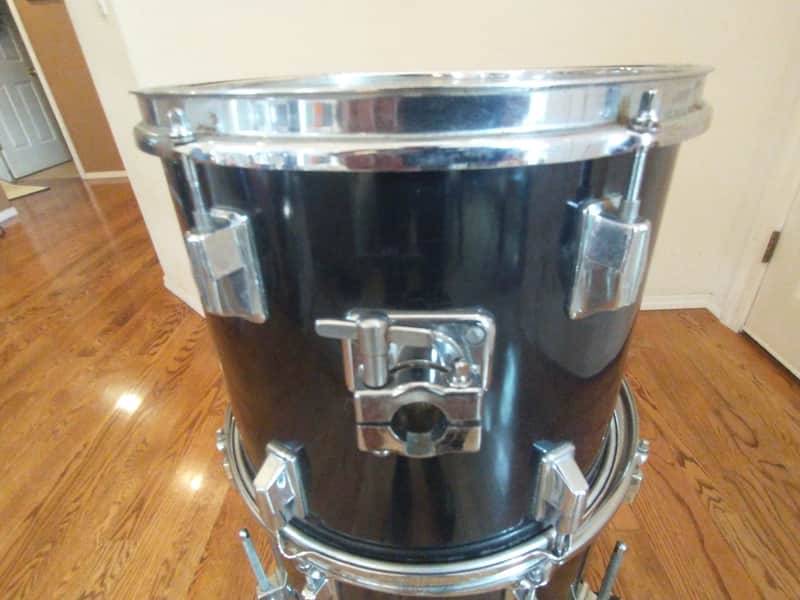 Pearl Vintage 12 round x 10 inch rack tom gloss black very clean image 1