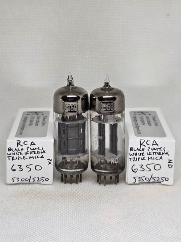 ***RARE*** RCA 6350 Black Plate Triple Mica Top D-Getter Well Matched (1.8%) Pair NOS image 1