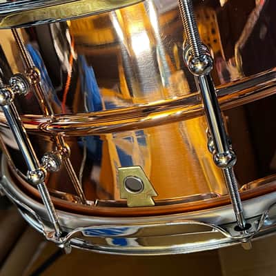 Mint Ludwig LC662T Copper Phonic 6.5x14" 10-Lug Snare Drum with Tube Lugs - Polished Copper image 2