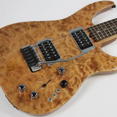 Vintage 2000 Brian Moore Custom Shop USA C55P Electric Guitar Upgraded with New Piezo, Synth and More, Natural, Highly Quilted Maple image 2