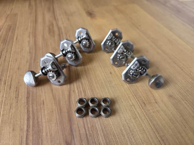 Set of Vintage 1948 - 1952 Kluson Metal Button, 3x3 Individual Open Back Martin Guitar Tuning Keys! image 1