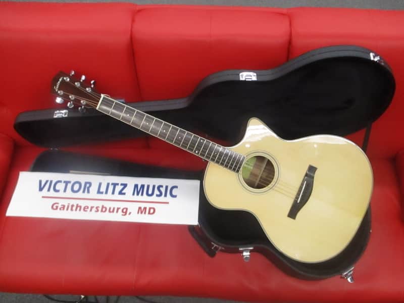 Eastman AC322CE Solid Sapele/Sitka Spruce Grand Auditorium Cutaway with Electronics Natural image 1