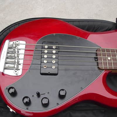 Musicman StingRay 5 string bass H 1993 Candy Red image 10
