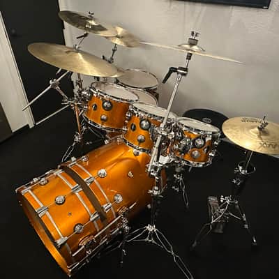 DW Collector’s Series Custom 2001 - Tangerine Halo Flake with Hardware and Hard Shell Cases image 8
