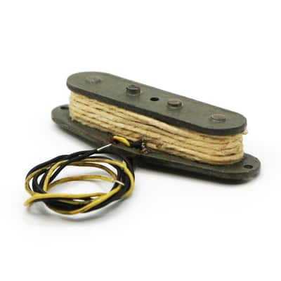 1978 Fender Telecaster Bass Pickup Rare Tele Staggered 4 Pole Piece White Cloth Gray Bobbin Yellow Black Plastic Wire Precision P Bass (#3 - 122378 - 7.87) image 8