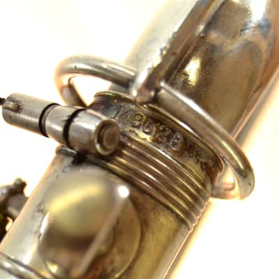Vintage 1920's Abbott C-Melody Tenor Saxophone Conn Stencil - Silver image 11