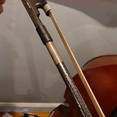 samuel shen SB100 3/4 upright bass with pickup and gig bag image 5