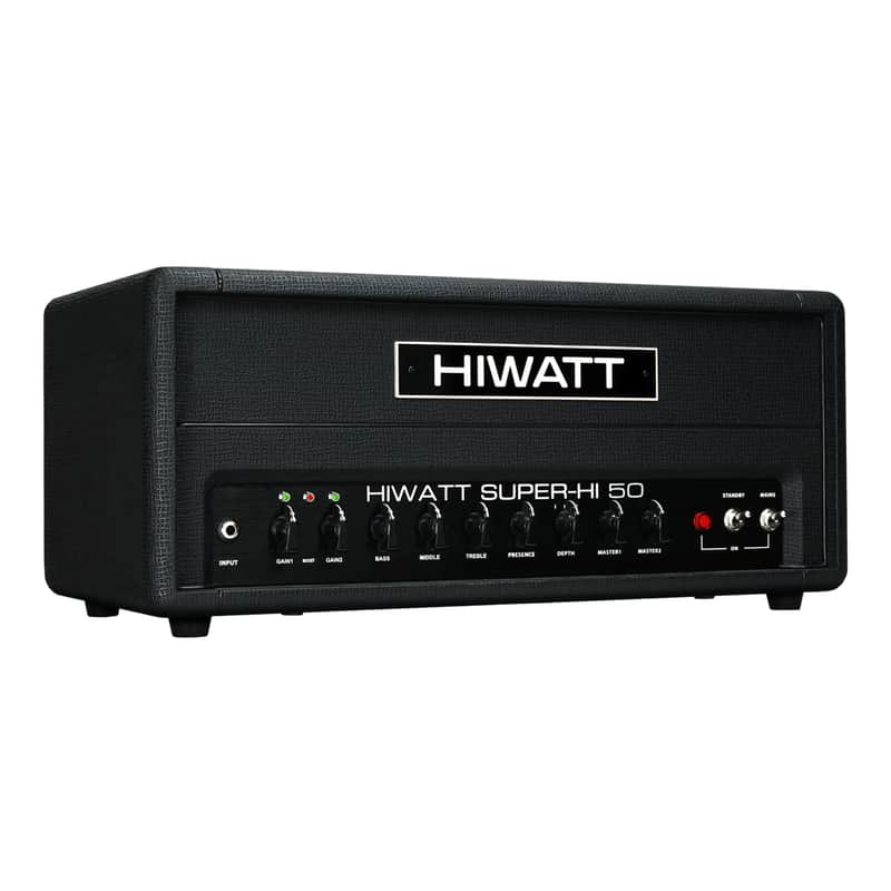 Hiwatt T-Series SUPER-HI 50 50-Watt Hi-Gain Tube Guitar Amplifier Head - Black image 1