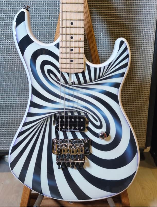 Kramer The 84 Custom Graphics 2021 - The Illusionist 3D Black / White Swirl image 1
