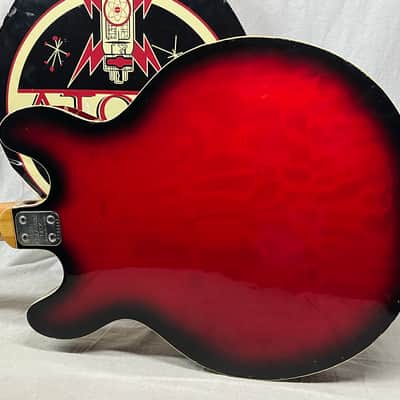 Univox Coily U1825 Hollow Body Guitar MIJ Made In Japan Vintage Redburst - AS IS! needs new nut image 11