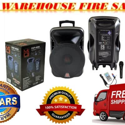 PRO 4000W Bluetooth DSP FM Radio USB Portable PA DJ KARAOKE Speaker image 1