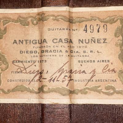 Antigua Casa Nunez 1957 - excellent classical guitar in Simplicio style - woody and soft timbre - check video! image 11