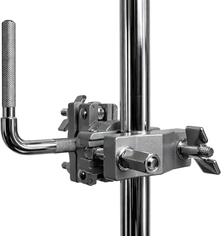 Cowbell Mount Accessory Multi Clamp – Chrome Percussion Clamp for Cowbells, Jam Blocks & Drum Accessories, Rotating Fastener, Fits 3/8" to 1 1/4" Drum Hardware image 1