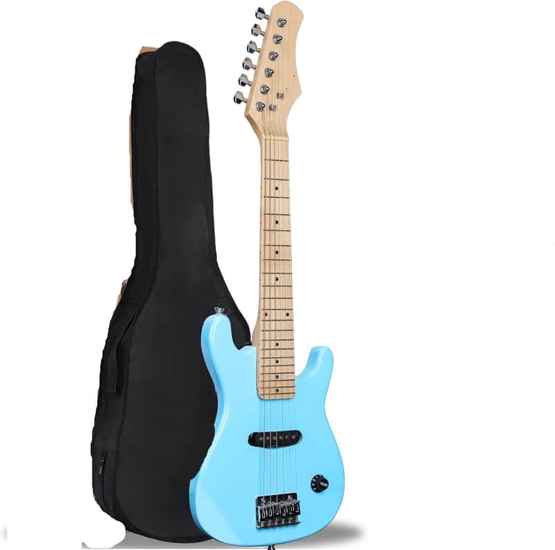 30 inches Real Kids Electric Guitar with Beginner Kit, Right Handed (Light Blue) image 1