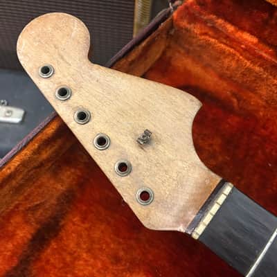 Vintage Fender Jaguar Body & Neck 1963 Stripped Candy Apple Red Pre CBS Clay Dots Brazilian Rosewood image 5