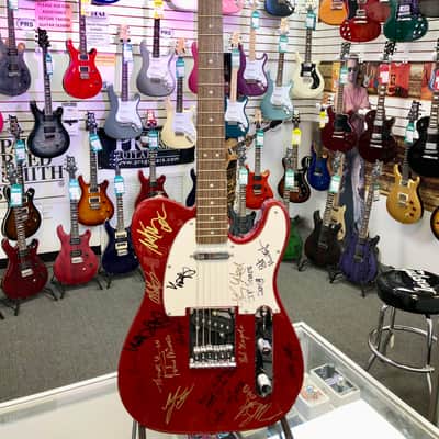 Squier Bullet Telecaster, Red Sparkle, Autographed by 2018 Blues Cruise Artists with Gig Bag - Pre Owned image 1