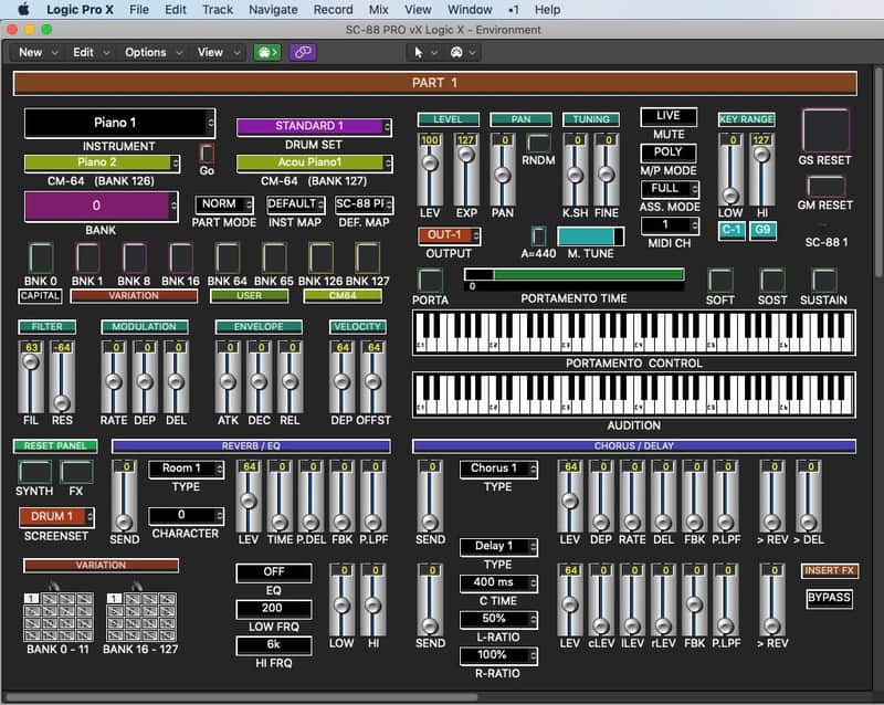 Virtual SOUND CANVAS editor / programmer - Roland SC-88 PRO / 88 / 55, etc - LOGIC v4 - X image 1