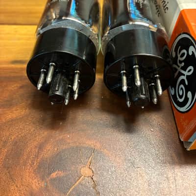 NOS date code and tight current matched pair GE 6L6GC clear top tubes image 2
